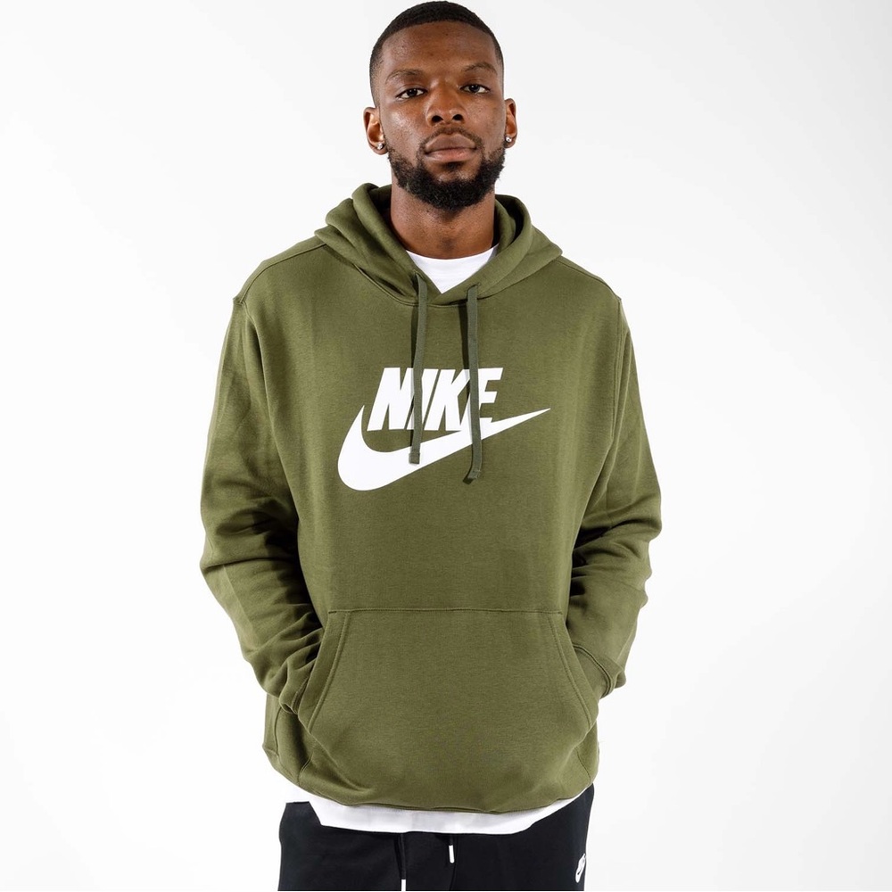 Olive Green Nike Pullover Fleece Hoodie